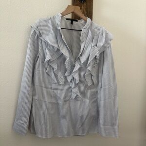 BCBGMaxAzria Blue and White Striped Top